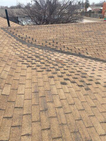 Tar placed for a temporary fix.