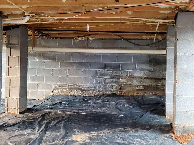 Old Vapor Barrier and Water Stains