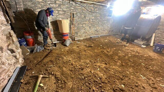 Crawl Space Waterproofing In Progress