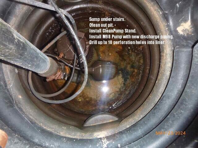 Under sized pump in pit