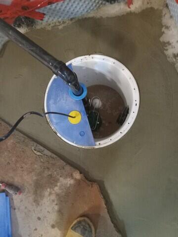 Floor re-concreted