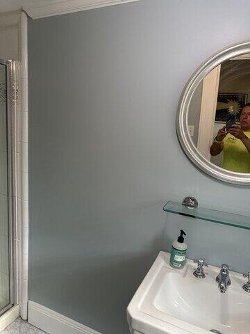 Bathroom wall behind sink/vanity
