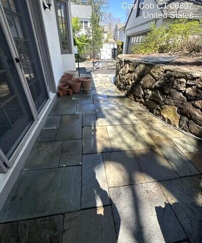 Flagstone and wall