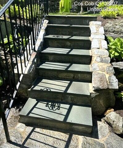 Steps up to patio "landing"