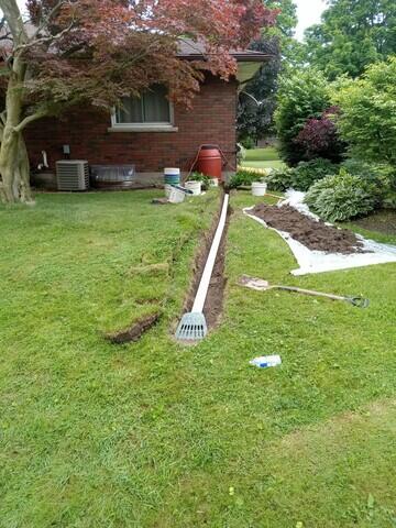 Discharge line buried