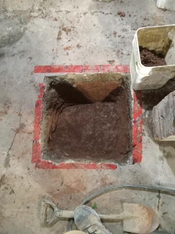 Base hole dug