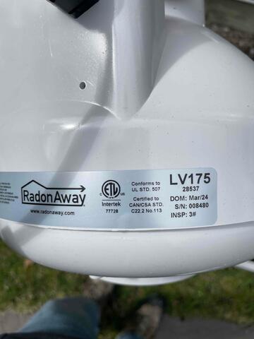Powerful Radon Fan Installation