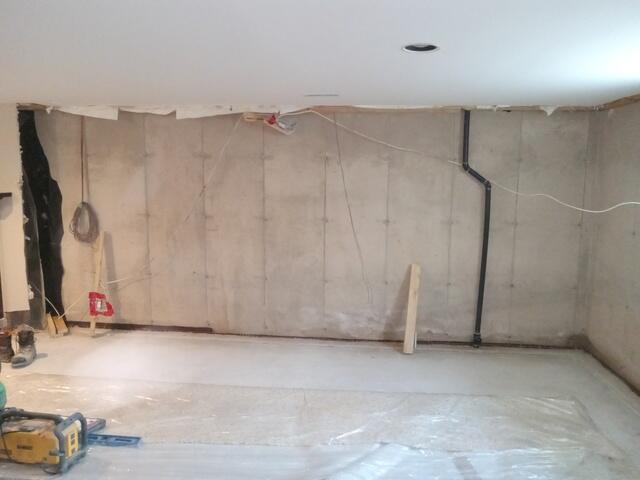 Poured concrete wall