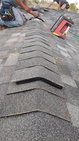 Ridge vent put in place.