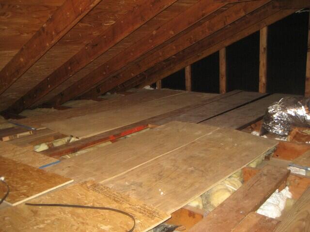Before: Old Fiberglass Insulation