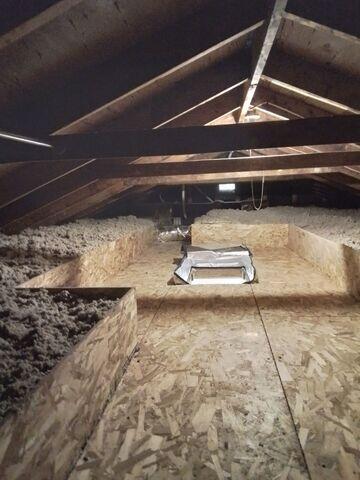 After: Cellulose Insulation & Attic Hatch