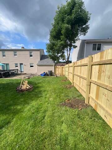 6' Privacy Natural Pressure Treated Wood Fence / (1) Double 10' gate / (1) Single 4' gate