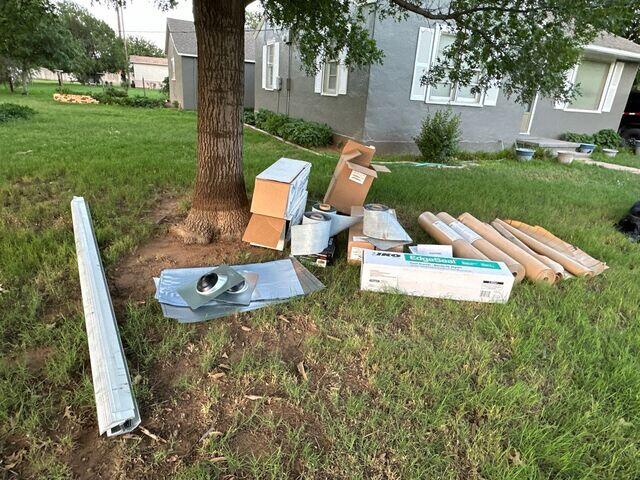 Material being delivered to the home.