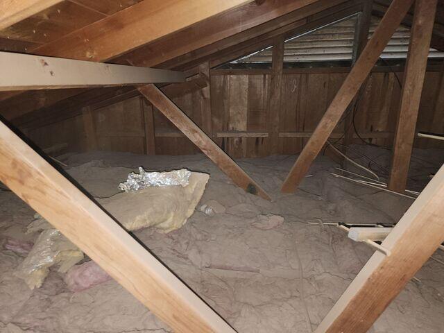Attic without the significant amount of Insulation.
