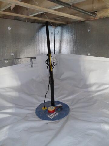 Sump pump installed