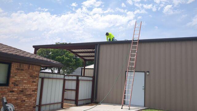 Testing out the gutter cleaning.