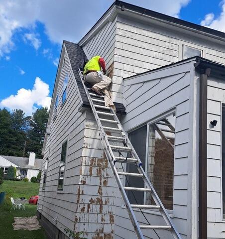 Prep Work on Side of home.