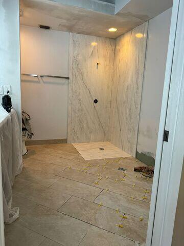 Floor redone after re-routing water lines and drain