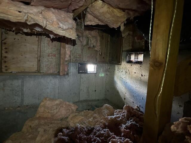 Fiberglass Insulation in Shambles