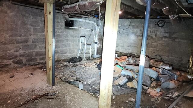 Debris and Water Stains