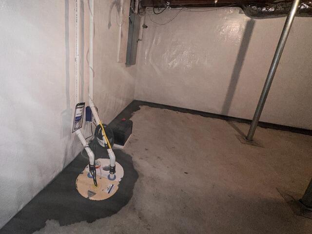 Another view of the basement showing the WaterGuard perimeter.