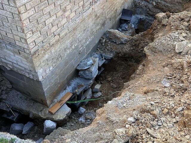 A close-up of the Helical Piers.