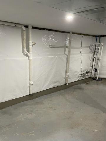 Newly Waterproofed Basement