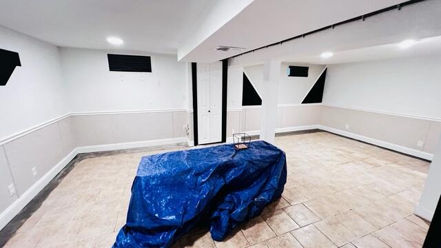 Waterproofed Basement with WaterGuard and EverLast