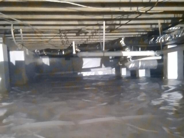 Another view of the crawlspace fully encapsulated.