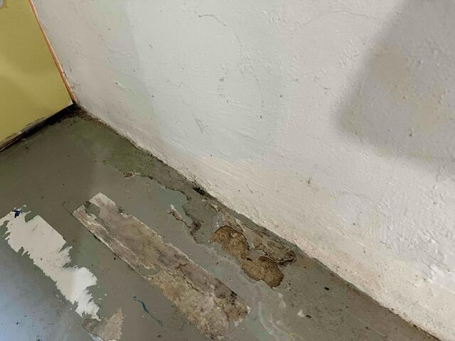 Water Damage along the Foundation Wall