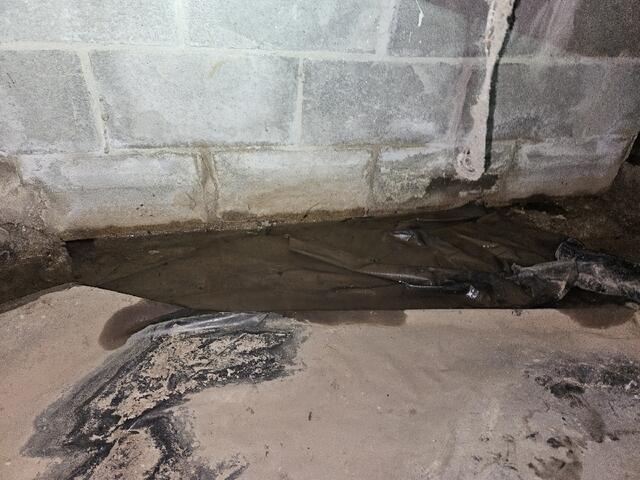 Pools of Moisture in Crawl Space