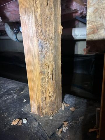 Poor Condition on the Wooden Post