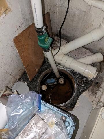 Existing Sump Pump