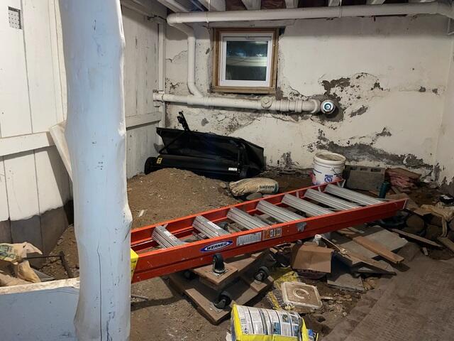 Dirty Basement Before Repair