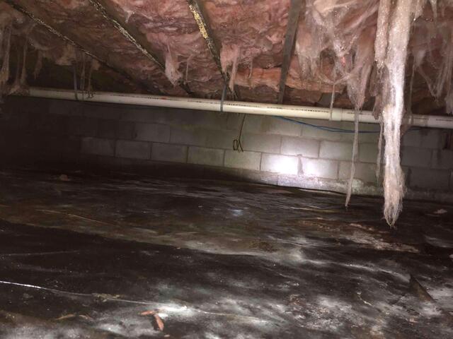 Stained Crawl Space