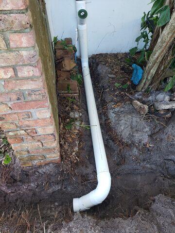 New Downspout Drainage System Installed