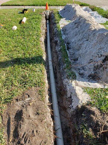 Hard Pipe Attached to Pop-up Relief Drains