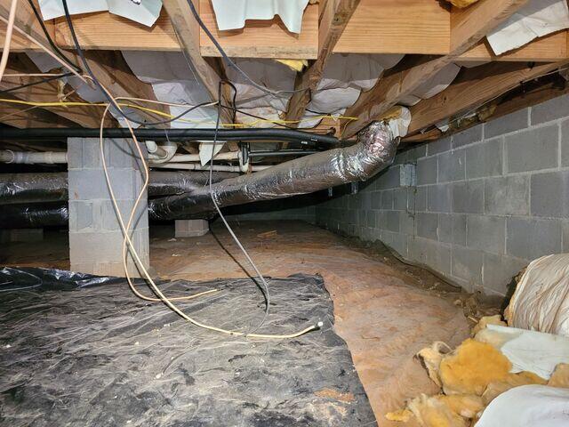 Nasty Crawlspace Before CleanSpace Encapsulation