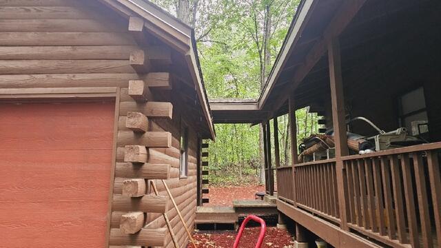 Before gutters and downspouts