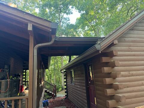 Gutter Shutter installed over connection of home.