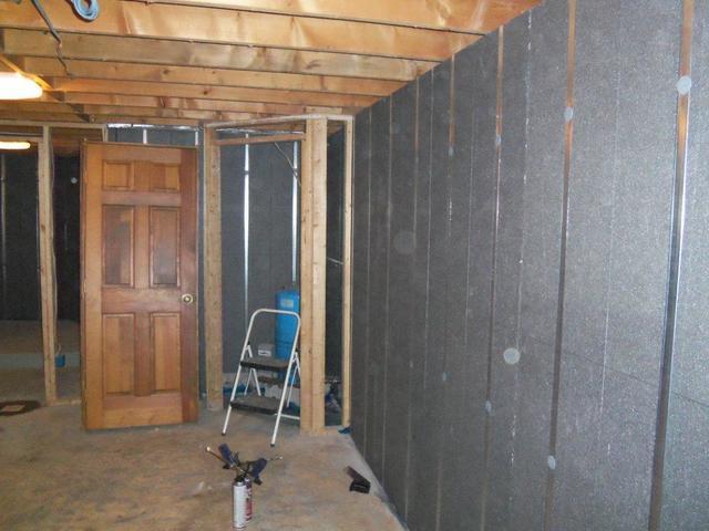 These photos are of our Basement to Beautiful panels, which are two-and-a-half-inch insulated panels that come with metal studs integrated making them ready for you to finish. These panels will allow you to finish your basement with ease. The panels are also made with inorganic material that won't rot or mold.