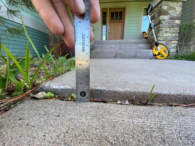 Measurement of Concrete Slabs Causing Tripping Hazard