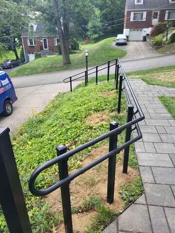 Black 36" Double Rail Continuous Hand Aluminum Railing /Loop Ends