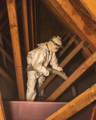 Attic blown in cellulose