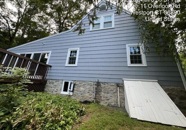 Side of home and deck
