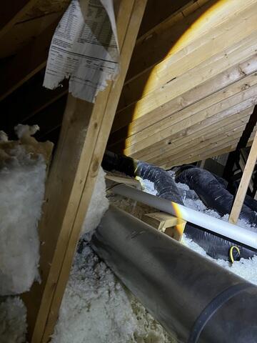 Old and Dirty Attic Insulation