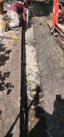 Preparing Installation of French Drain