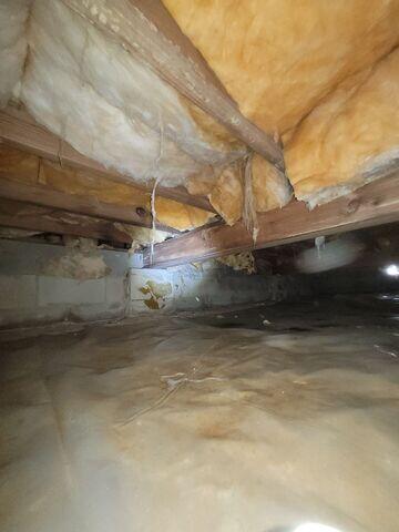 Before Crawl Space Waterproofing