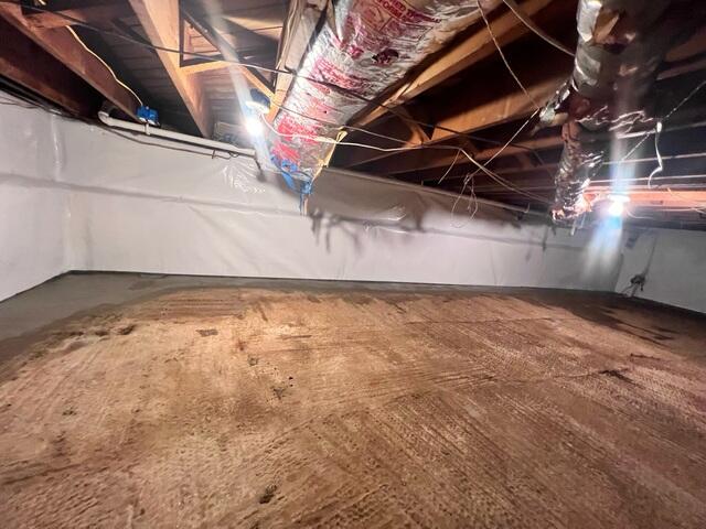 Waterproofed Crawl Space