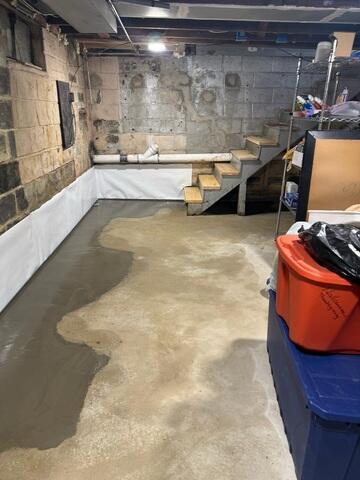 Waterproofed and Supported Basement